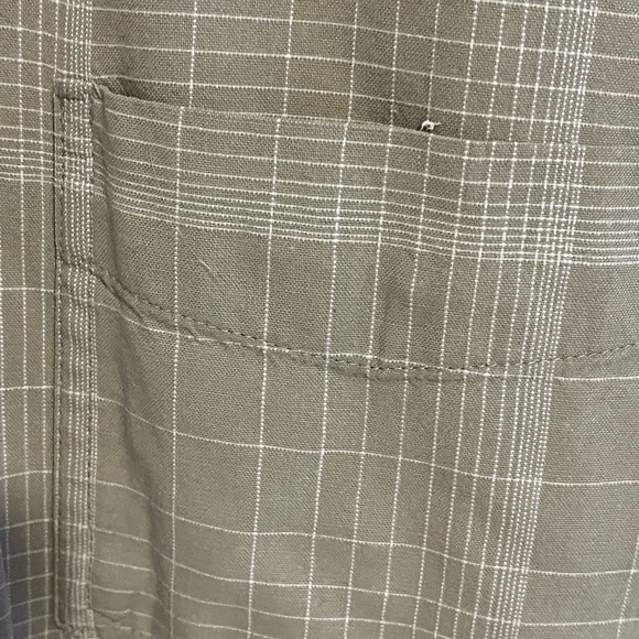 Fieldmaster Beige Plaid Button Shirt Size Large Short Sleeve 100% Cotton - Picture 4 of 6